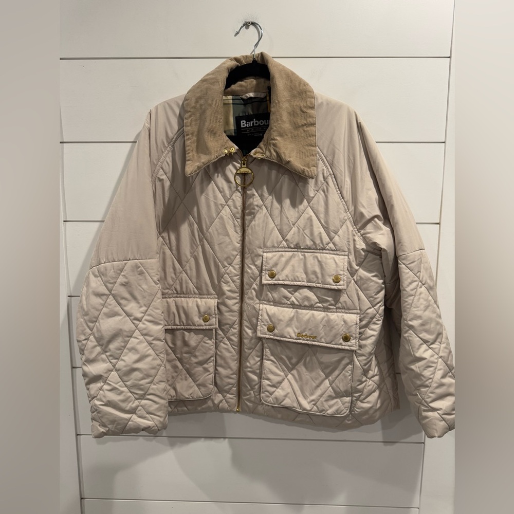 Barbour Milby quilt jacket in oatmeal - Picture 4 of 7